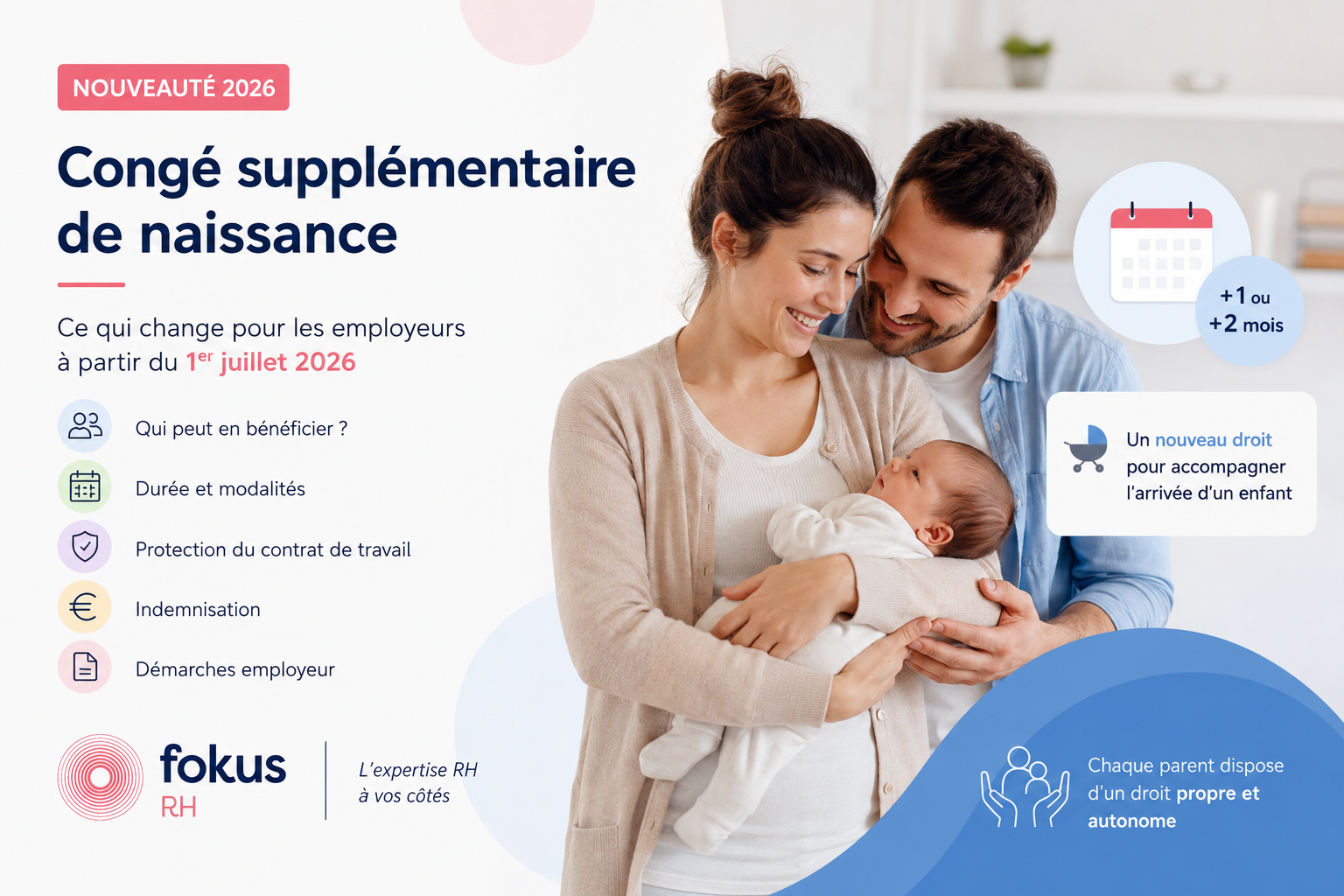 Congé de naissance : une nouvelle période d'absence pour les salariés à partir du 1er juillet 2026